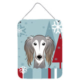 Caroline'S Treasures Winter Holiday Saluki Wall Or Door Hanging Prints Bb1725Ds1216, 16Hx12W, Multicolor