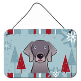 Caroline'S Treasures Winter Holiday Weimaraner Wall Or Door Hanging Prints Bb1727Ds812, 8Hx12W