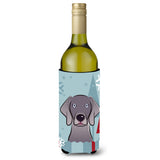 Caroline'S Treasures Winter Holiday Weimaraner Wine Bottle Koozie Hugger, 750 Ml, Multicolor