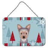 Caroline'S Treasures Winter Holiday Yorkie Puppy Wall Or Door Hanging Prints Bb1728Ds812, 8Hx12W