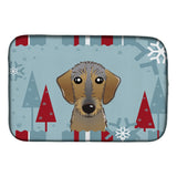 Caroline'S Treasures Winter Holiday Wirehaired Dachshund Dish Drying Mat, 14 X 21