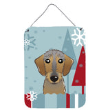 Caroline'S Treasures Winter Holiday Wirehaired Dachshund Wall Or Door Hanging Prints Bb1729Ds1216, 16Hx12W, Multicolor