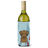Caroline'S Treasures Winter Holiday Chocolate Labrador Wine Bottle Koozie Hugger, 750 Ml, Multicolor