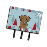 Caroline'S Treasures Bb1730Th68 Winter Holiday Chocolate Labrador Leash Or Key Holder, Large, Multicolor