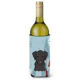 Caroline'S Treasures Winter Holiday Black Labrador Wine Bottle Koozie Hugger, 750 Ml, Multicolor