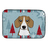 Caroline'S Treasures Winter Holiday Beagle Dish Drying Mat, 14 X 21