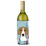 Caroline'S Treasures Winter Holiday Beagle Wine Bottle Koozie Hugger, 750 Ml, Multicolor