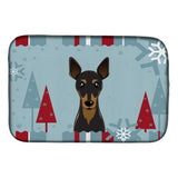 Caroline'S Treasures Winter Holiday Min Pin Dish Drying Mat, 14 X 21