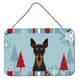 Caroline'S Treasures Winter Holiday Min Pin Wall Or Door Hanging Prints Bb1736Ds812, 8Hx12W