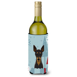 Caroline'S Treasures Winter Holiday Min Pin Wine Bottle Koozie Hugger, 750 Ml, Multicolor