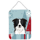 Caroline'S Treasures Winter Holiday Border Collie Wall Or Door Hanging Prints Bb1737Ds1216, 16Hx12W, Multicolor