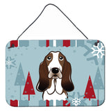 Caroline'S Treasures Winter Holiday Basset Hound Wall Or Door Hanging Prints Bb1739Ds812, 8Hx12W, Multicolor
