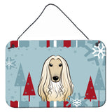 Caroline'S Treasures Winter Holiday Afghan Hound Wall Or Door Hanging Prints Bb1740Ds812, 8Hx12W, Multicolor