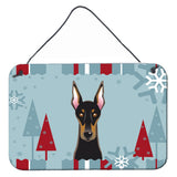 Caroline'S Treasures Winter Holiday Doberman Wall Or Door Hanging Prints Bb1741Ds812, 8Hx12W