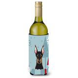 Caroline'S Treasures Winter Holiday Doberman Wine Bottle Koozie Hugger, 750 Ml, Multicolor