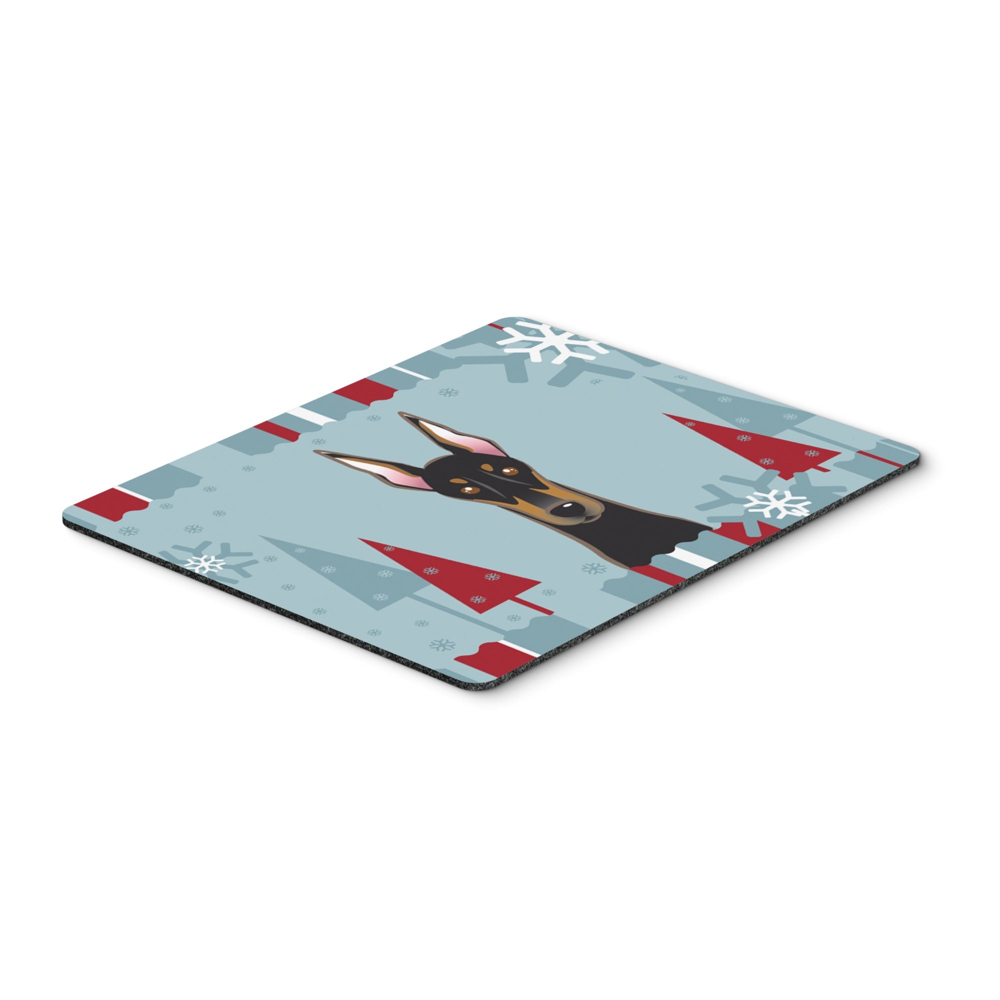 Caroline'S Treasures Winter Holiday Doberman Mouse Pad, Hot Pad Or Trivet, Multicolor (Bb1741Mp)