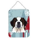 Caroline'S Treasures Winter Holiday Saint Bernard Wall Or Door Hanging Prints Bb1742Ds1216, 16Hx12W, Multicolor