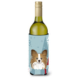 Caroline'S Treasures Winter Holiday Papillon Wine Bottle Koozie Hugger, 750 Ml, Multicolor