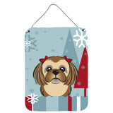 Caroline'S Treasures Winter Holiday Chocolate Brown Shih Tzu Wall Or Door Hanging Prints Bb1745Ds1216, 16Hx12W, Multicolor