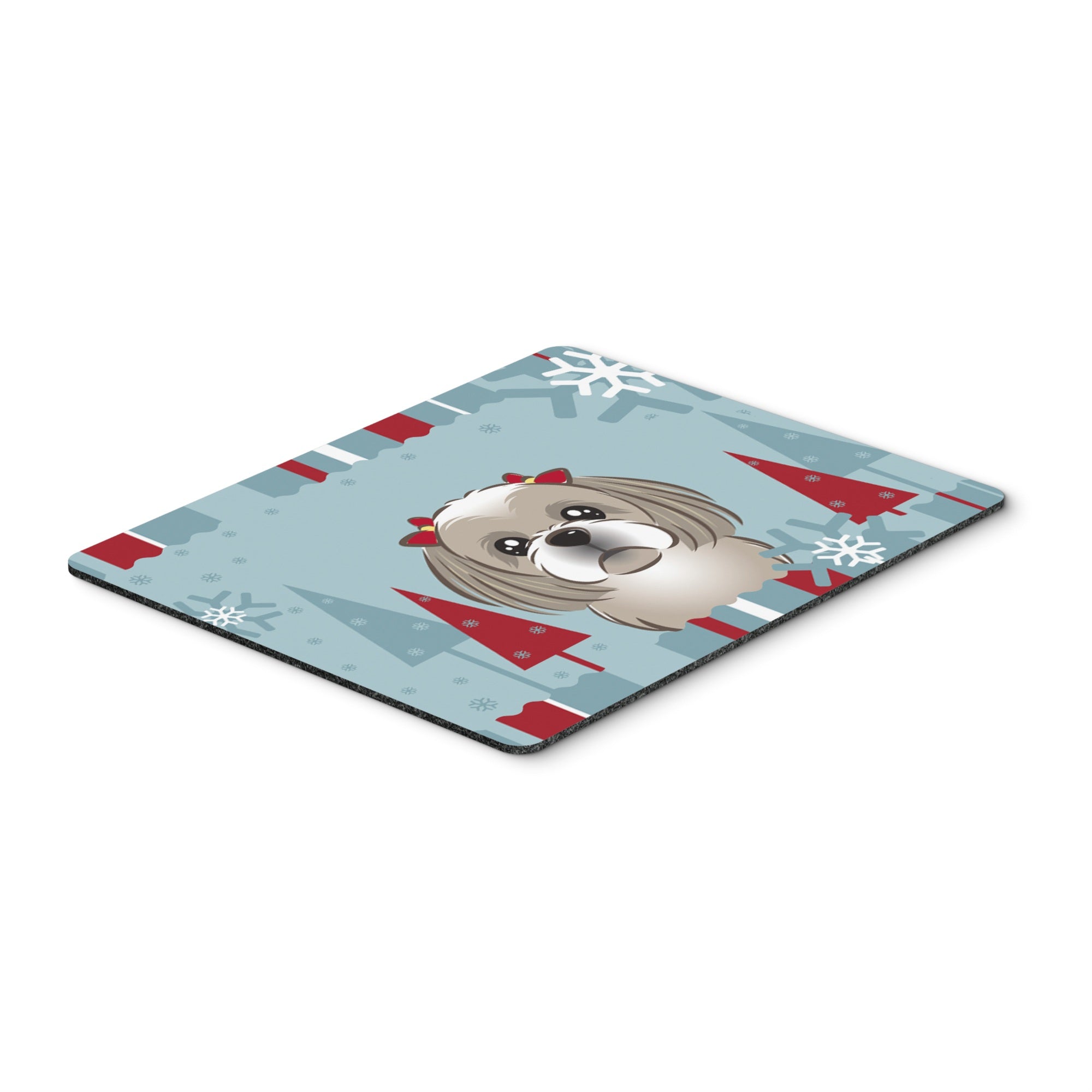 Caroline'S Treasures Winter Holiday Gray Silver Shih Tzu Mouse Pad, Hot Pad Or Trivet, Multicolor (Bb1746Mp)