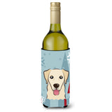 Caroline'S Treasures Bb1748Literk Winter Holiday Golden Retriever Wine Bottle Koozie Hugger, 750 Ml, Multicolor