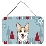 Caroline'S Treasures Winter Holiday Sable Corgi Wall Or Door Hanging Prints Bb1749Ds812, 8Hx12W