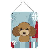 Caroline'S Treasures Winter Holiday Chocolate Brown Poodle Wall Or Door Hanging Prints Bb1752Ds1216, 16Hx12W, Multicolor