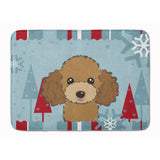 Caroline'S Treasures Winter Holiday Chocolate Brown Poodle Floor Mat, 19 X 27, Multicolor