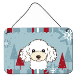 Caroline'S Treasures Winter Holiday White Poodle Wall Or Door Hanging Prints Bb1753Ds812, 8H X 12W, Multicolor