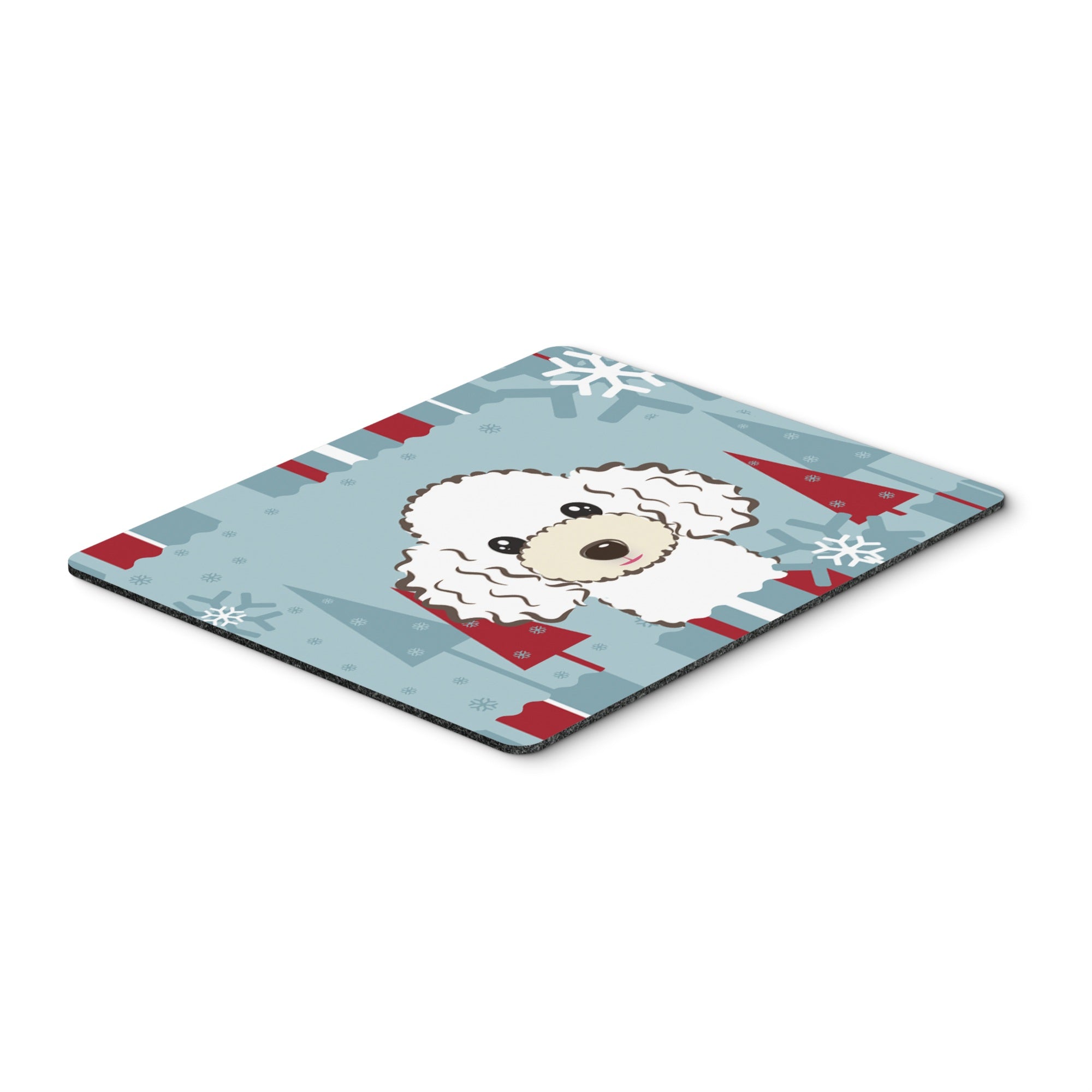 Caroline'S Treasures Winter Holiday White Poodle Mouse Pad, Hot Pad Or Trivet, Multicolor (Bb1753Mp)