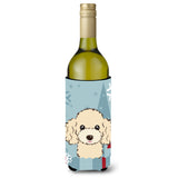 Caroline'S Treasures Winter Holiday Buff Poodle Wine Bottle Koozie Hugger, 750 Ml, Multicolor