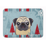 Caroline'S Treasures Winter Holiday Fawn Pug Floor Mat, 19 X 27, Multicolor
