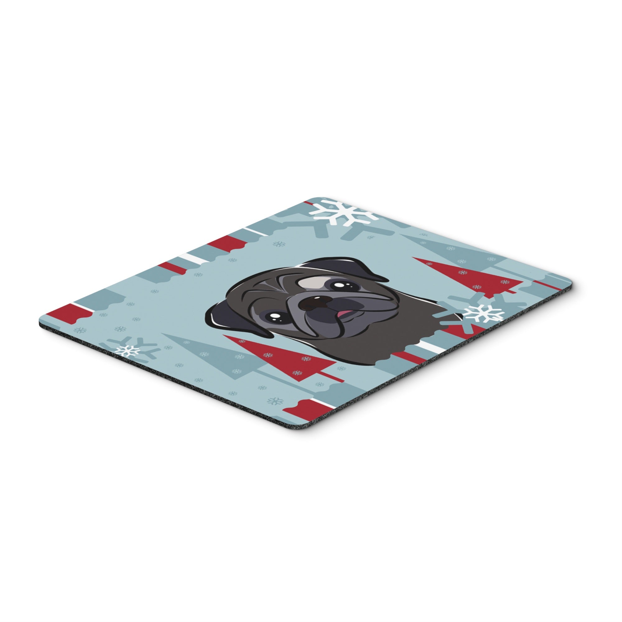 Caroline'S Treasures Winter Holiday Black Pug Mouse Pad, Hot Pad Or Trivet, Multicolor (Bb1759Mp)