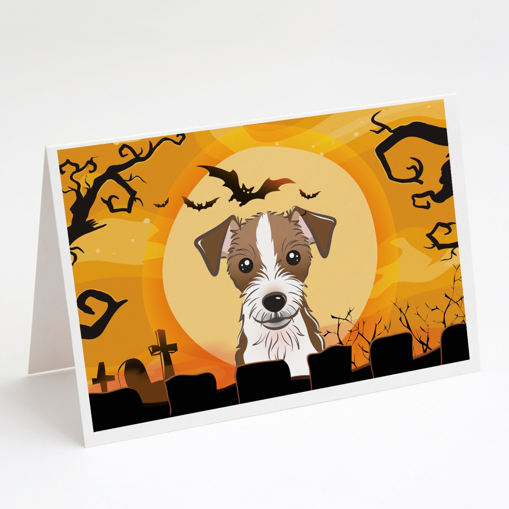 Halloween Jack Russell Terrier Greeting Cards And Envelopes Pack Of 8