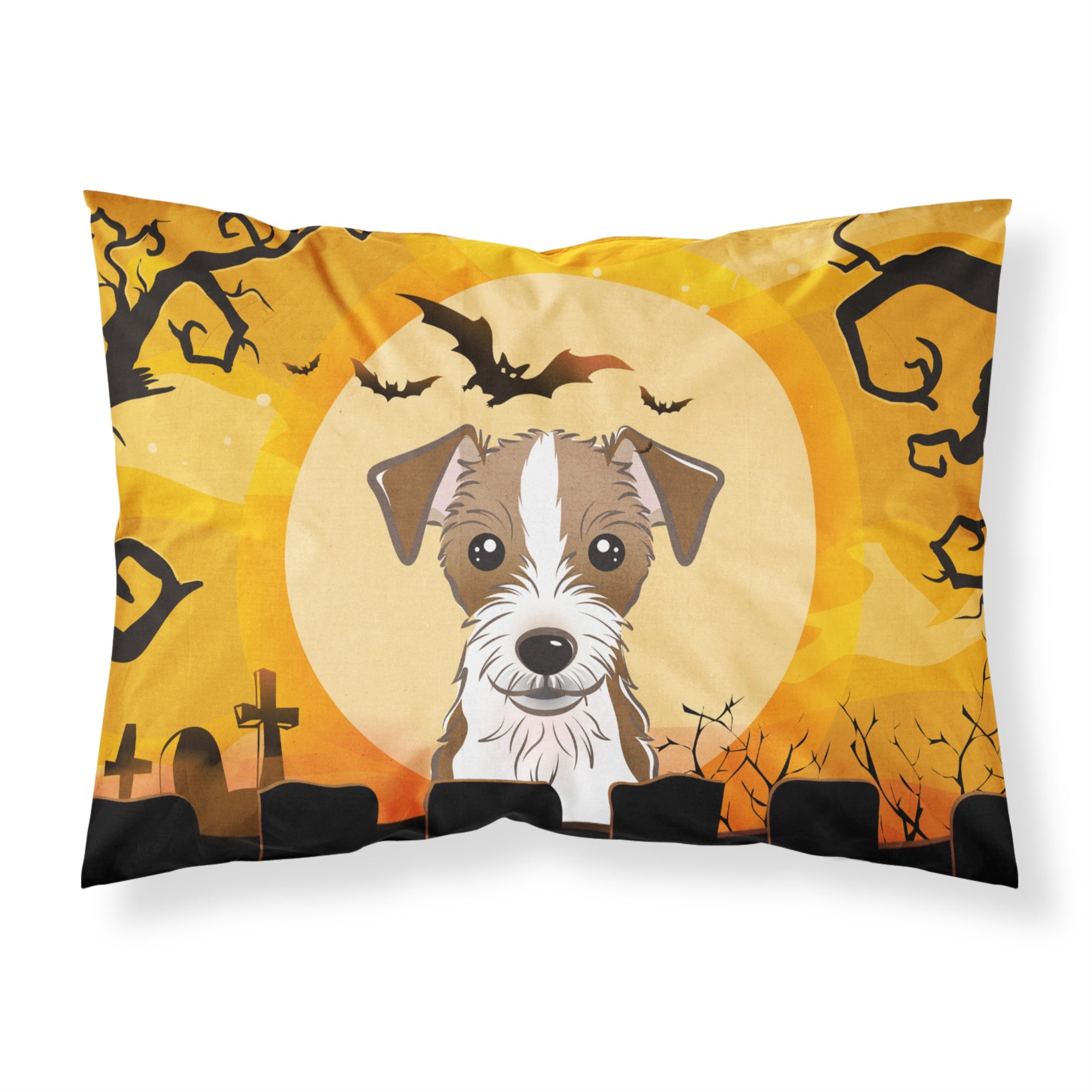 'Caroline'S Treasures Bb1760Pillowcase Halloween Jack Russell Terrier Fabric Standard Pillowcase, Large, Multicolor''
