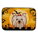 Caroline'S Treasures Halloween Yorkie Yorkshire Terrier Dish Drying Mat, 14 X 21