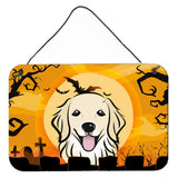 Caroline'S Treasures Halloween Golden Retriever Wall Or Door Hanging Prints Bb1763Ds812, 8Hx12W