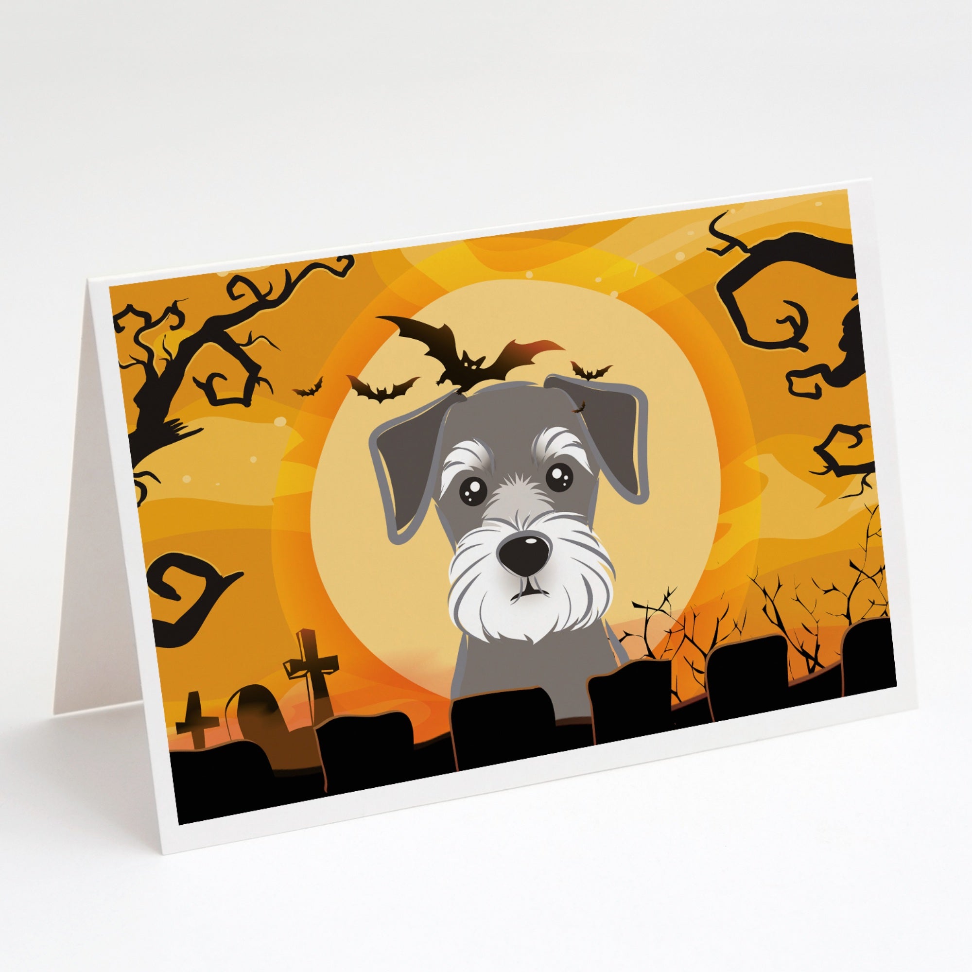 Halloween Schnauzer Greeting Cards And Envelopes Pack Of 8