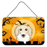 Caroline'S Treasures Halloween Longhair Creme Dachshund Wall Or Door Hanging Prints Bb1770Ds812, 8Hx12W, Multicolor