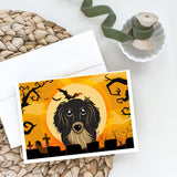Halloween Longhair Black And Tan Dachshund Greeting Cards And Envelopes Pack Of 8