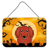 Caroline'S Treasures Halloween Longhair Red Dachshund Wall Or Door Hanging Prints Bb1772Ds812, 8Hx12W