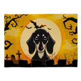 Caroline'S Treasures Bb1773Plmt Halloween Smooth Black And Tan Dachshund Fabric Placemat, Multicolor