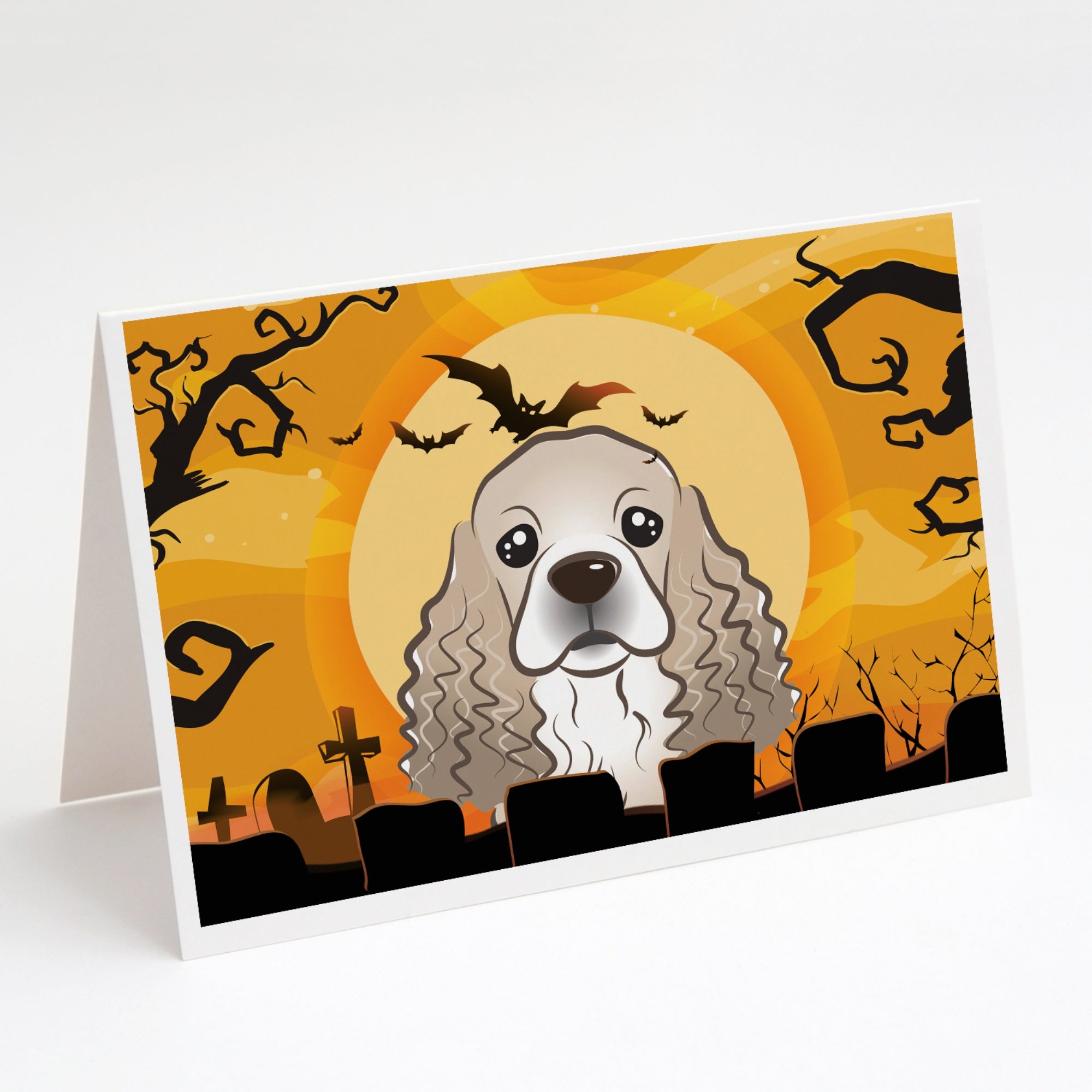 Halloween Cocker Spaniel Greeting Cards And Envelopes Pack Of 8