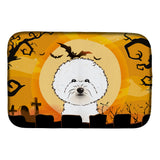 Caroline'S Treasures Halloween Bichon Frise Dish Drying Mat, 14 X 21