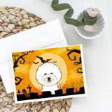 Halloween Bichon Frise Greeting Cards And Envelopes Pack Of 8