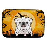 Caroline'S Treasures Halloween White English Bulldog Dish Drying Mat, 14 X 21