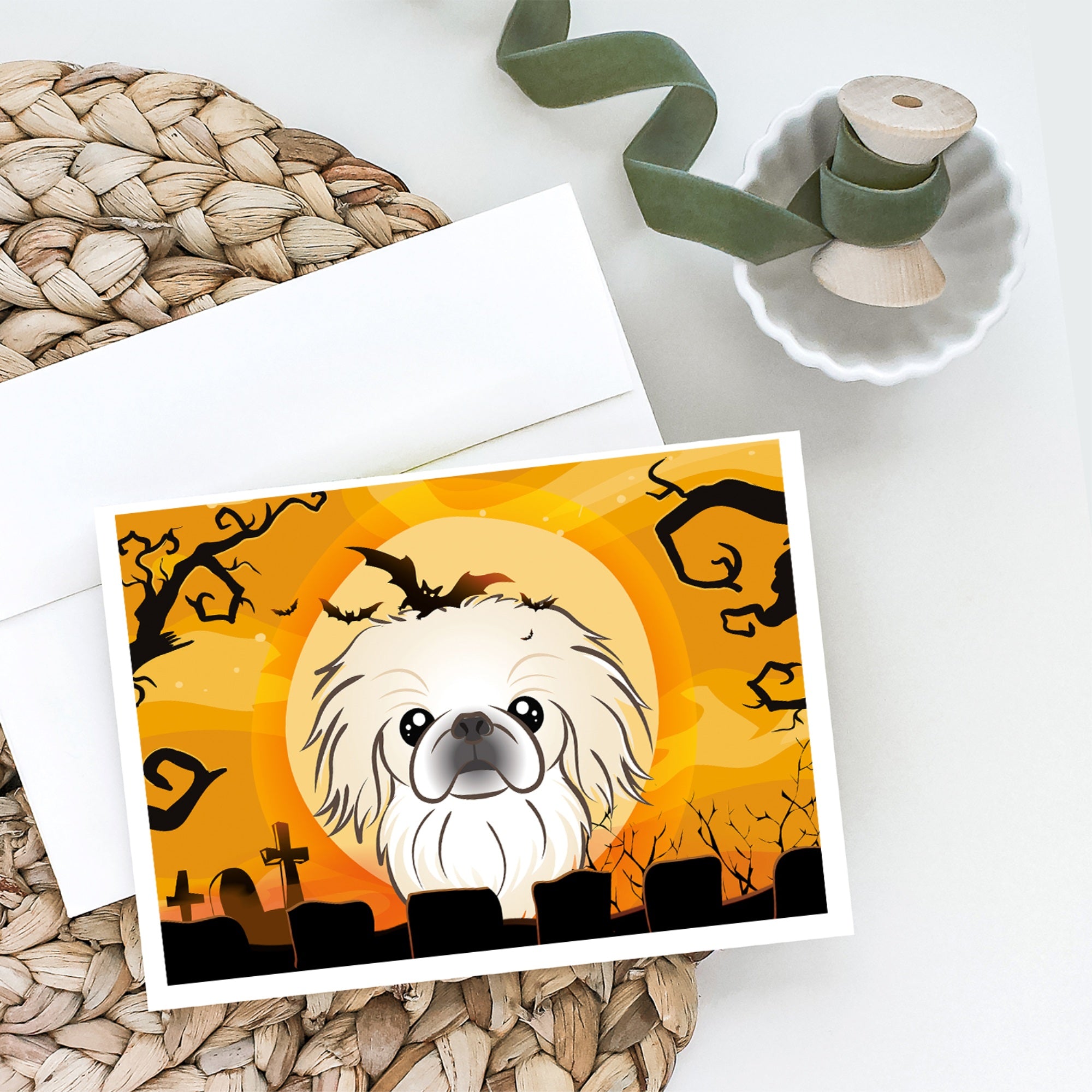 Halloween Pekingese Greeting Cards And Envelopes Pack Of 8