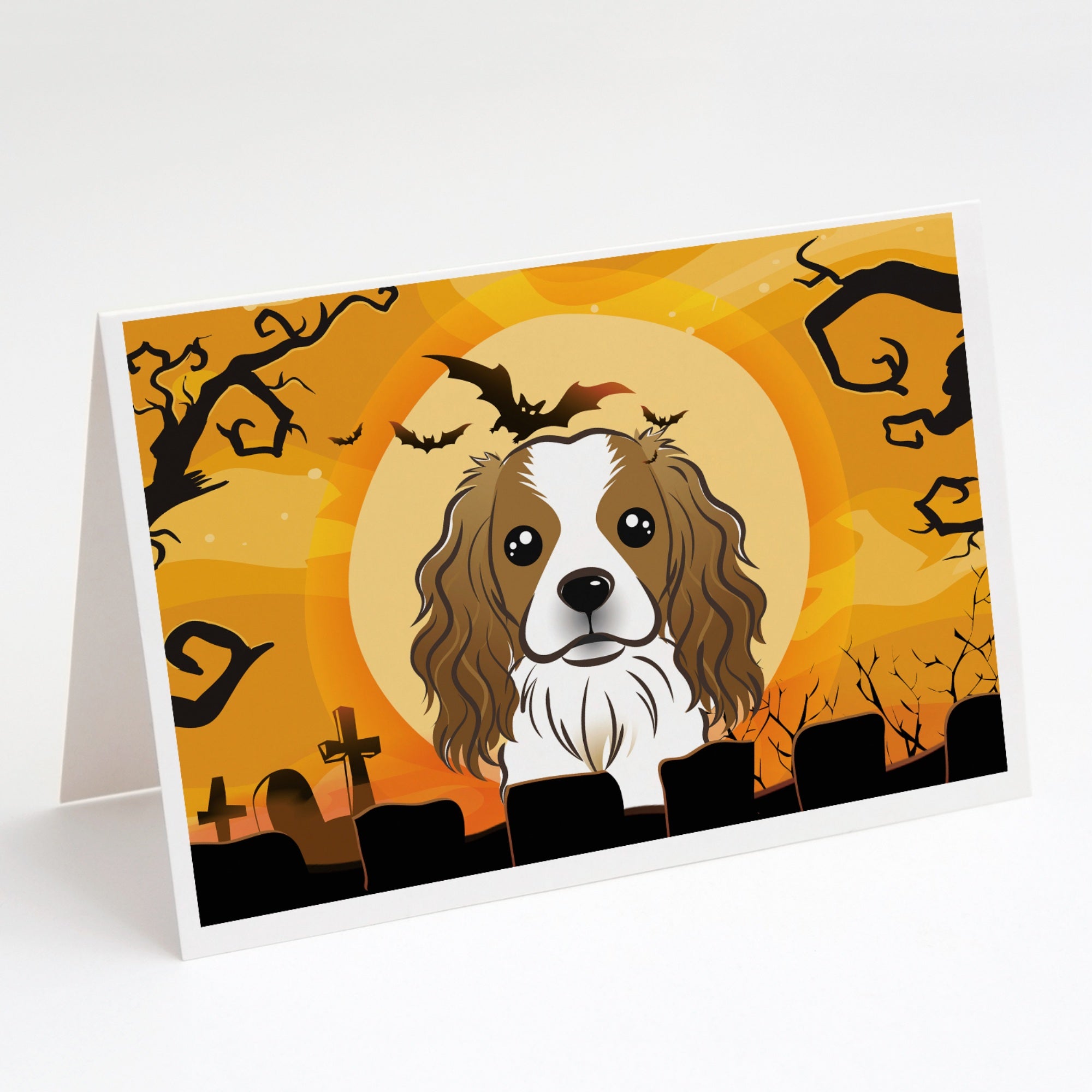 Halloween Cavalier Spaniel Greeting Cards And Envelopes Pack Of 8