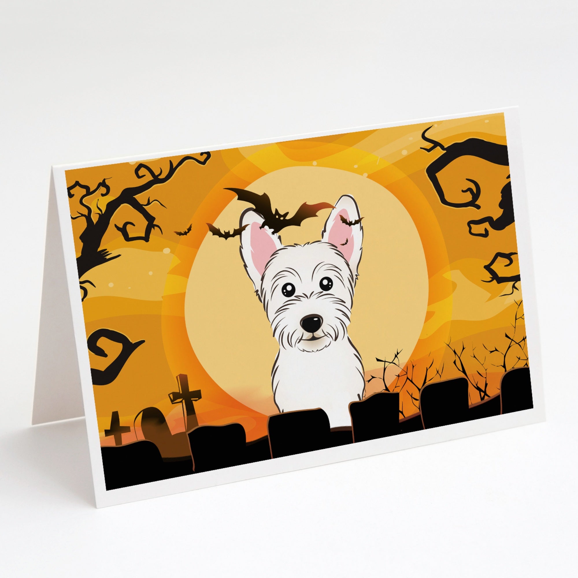 Halloween Westie Greeting Cards And Envelopes Pack Of 8