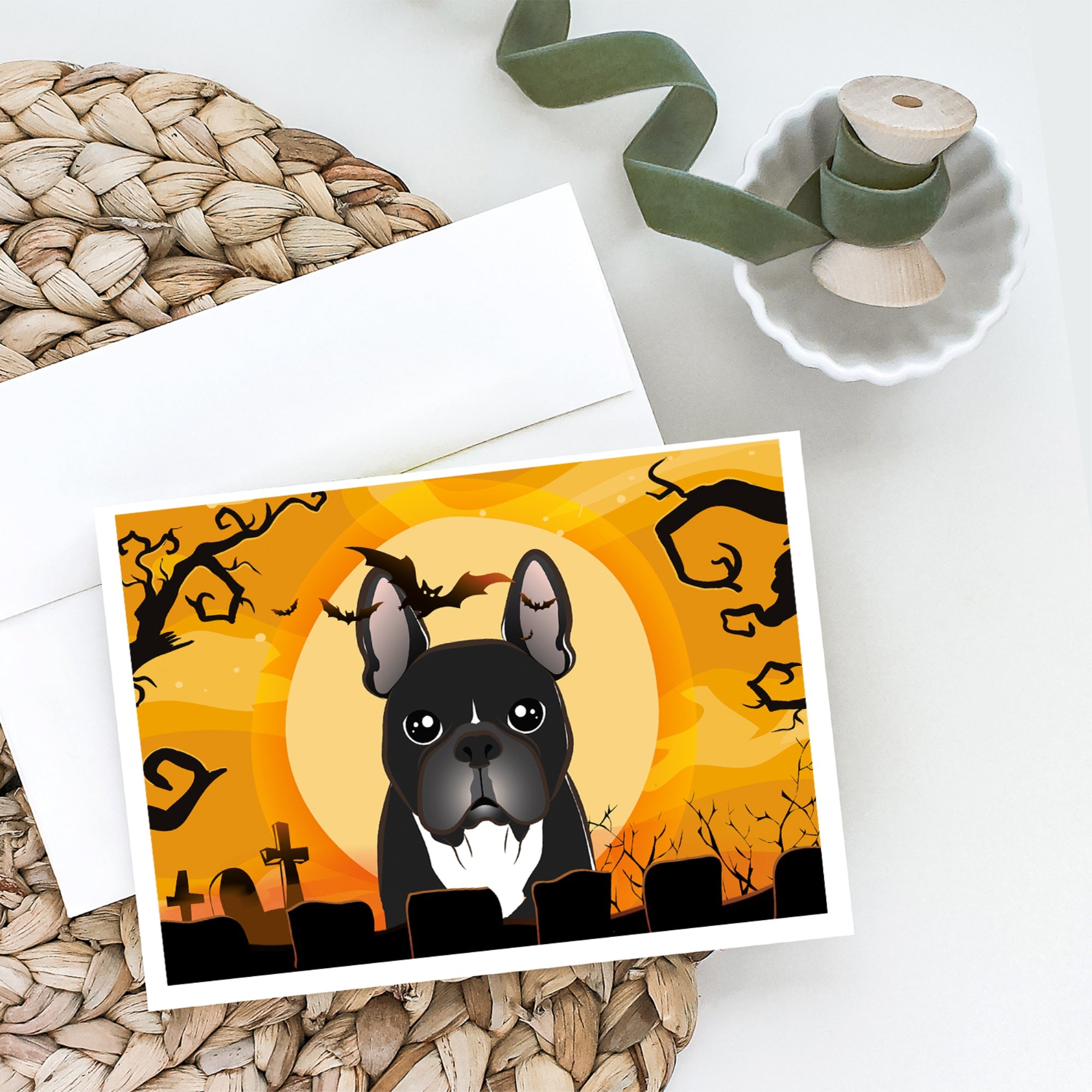 Halloween French Bulldog Greeting Cards And Envelopes Pack Of 8